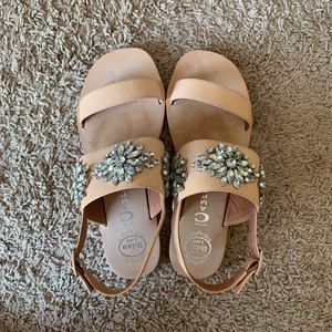 Jeffrey Campbell leather sandal in nude
